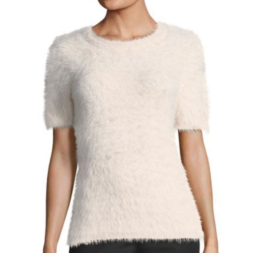 Lauren Conrad fuzzy fluffy fun short sleeve blouse